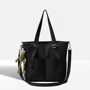 Sac fourre-tout tendance en tissu Oxford Jade, léger, résistant à l'eau, à fermeture ouverte, couleur unie, avec broderie lettre, idéal pour l'été et l'automne - Product Image 1