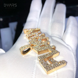 Colgante de Hip Hop para Hombre con Letra Inicial de Moissanita, Chapado en Oro de Lujo sobre Plata de Ley 925 - Product Image 4