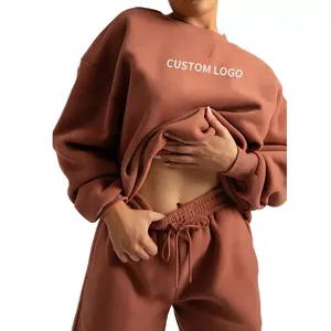 เสื้อสเวตเชิ้ตคอกลมแบบสั่งทำพิเศษสำหรับฤดูหนาวปี 2024 ของ Expodain Sport สำหรับผู้หญิง ผ้าฝ้าย 100% กันลม สวมใส่สบาย สไตล์ลำลอง สตรีทแวร์ ฮิป - Product Image 3