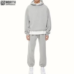 Chándales lavados con ácido para hombre de Primavera de alta calidad French Terry Full Zip Up Hoodies Pantalones apilados acampanados Conjunto de 2 piezas para hombre - Product Image 1