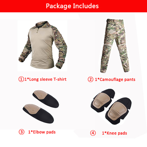 Pantalon de chasse en camouflage pour homme + chemise avec coussin Vêtements de chasse Manteau à capuche Uniforme de combat Costumes coupe-vent ca - Product Image 5