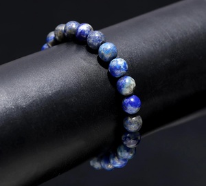 Handmade 8 mm Natural lapis Lazuli Smooth <b>Blue</b> Lapis <b>Crystal</b> Beaded <b>Bracelet</b> Spiritual Protection Chakra Gift FineBeaded Jewelry - Product Image 2