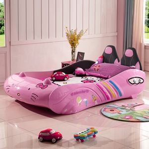 丈夫でスタイリッシュなハローキティのベッド。お子様の快適さと安全の