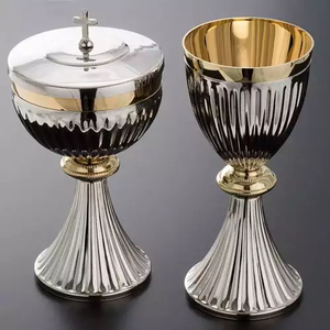 Juego de 2 piezas de Ciborium para el hogar, suministros de productos para la Iglesia, oro plateado, redondo, diseño moderno, regalo - Product Image 6