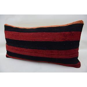 หมอนขนสัตว์เย็บปะติดปะต่อสีแดง12X24นิ้วทอพิมพ์ลายวินเทจตกแต่งเน้นสำหรับเตียงและพื้นแบบพกพา - Product Image 3