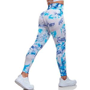 Wholesale Seamless Tie Dye Peach Hip Scrunch <b>Butt</b> <b>Lifting</b> <b>Leggings</b> Women Fitness High Elastic Skin Friendly Sports Yoga Pants - Product Image 5