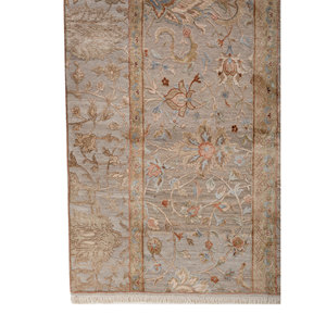 Alfombra de Lana y Seda Anudada a Mano en Rojo Aurora y Naranja con Patrón Floral Abstracto para Sala de Estar, Pasillo, Habitación Juvenil - Slr-13017 - Product Image 4