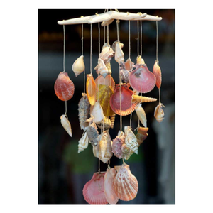 Carillon à vin SeaShell avec tons naturels et support en bambou pour une ambiance extérieure paisible fabriqué au Vietnam - Product Image 4