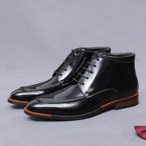 Chaussures habillées formelles pour hommes, en cuir véritable, à lacets, rétro, tendance, exclusives - Product Image 1