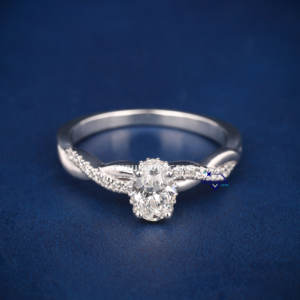 Anillo de compromiso de diamante de moissanita de corte redondo de 1ct 2ct de plata S925 personalizado de fábrica para mujer - Product Image 1