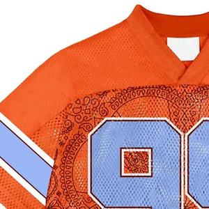 Verano último diseño hombres recortada malla Boxy fútbol Jersey 100% algodón camiseta para hombres ajuste suelto impreso fútbol malla Jersey - Product Image 5