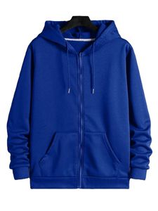 Sudadera CON CAPUCHA DE Color sólido con cremallera térmica de algodón 100% de alta calidad para hombres recién llegados sudaderas Unisex transpirables para invierno - Product Image 4