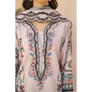Ensemble de costume BRANDSINN pour femme 3 pièces avec chemise, châle et pantalon brodés imprimés KARANDI - BIC-0128 - Product Image 5