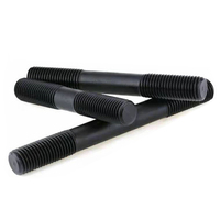 Double Ended Stud Bolt Carbon Steel Flat Head Thread Rods HDG Black Finish M18 M20