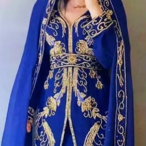 ชุดคลุมชุดกิโมโนผ้าเรยอนสำหรับผู้หญิงชุดมุสลิมแบบดั้งเดิมมีฮู้ดแบบเรียบง่ายแนวพื้นเมืองปักด้วยมือหรูหราขนาด XXL - Product Image 1