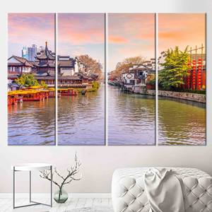 Superbe impression sur toile de paysage urbain : décoration murale urbaine moderne, 4P : encadrée - Product Image 1