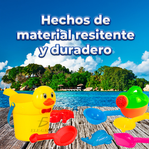 Juego de Playa de 8 Piezas con Cubo en Forma de Pato de Plástico, Juguete de Verano para Niños al Aire Libre, Incluye Cubo de Pato para Jugar en la Playa - Product Image 6