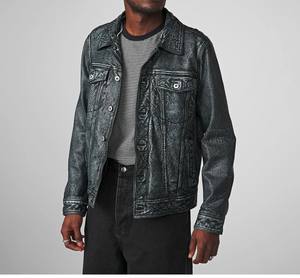 Chaqueta de cuero de alta calidad 100% para hombre de diseño superior con forro de edredón, cuello levantado, manga completa, personalizable para la temporada de invierno - Product Image 3