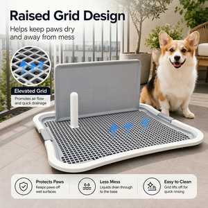 Inodoro para perros grandes de 60 cm con protector antisalpicaduras alto, bandeja de entrenamiento para cachorros, envío directo desde la UE, en stock en Polonia - Product Image 3