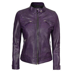 Marron Qualité Prix Qualité supérieure Conception personnalisée Veste en cuir véritable pour femmes de taille adulte Veste en cuir pour femmes - Product Image 1