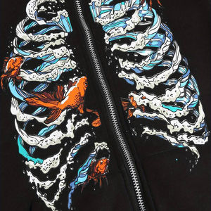 เสื้อฮู้ดพลอยเทียมทรงโอเวอร์ไซส์แบบกำหนดเอง2025มีซิปสำหรับผู้ชาย - Product Image 5