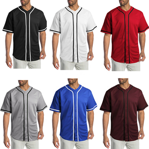 Maillot de baseball personnalisable vêtements de sport décontractés pour hommes en polyester respirant prix d'usine uniforme de chemise uni bon marché - Product Image 2