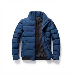 Veste d'hiver décontractée pour homme, col montant, chaude, personnalisable, couleur unie, coupe régulière, épaisse, vente en gros - Product Image 2