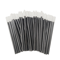 50 Buah Aplikator Bibir Berujung Datar Tongkat Lipstik Sikat Mikro Stik Balsem Lip Gloss Alat Rias Kosmetik Ekstensi Bulu Mata