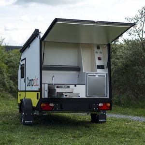 Campella Mini Caravan 2 Person Yellow Aluminum Travel Trailer Lightweight Modern <b>Camping</b> RV with <b>Storage</b> <b>Box</b> - Product Image 4