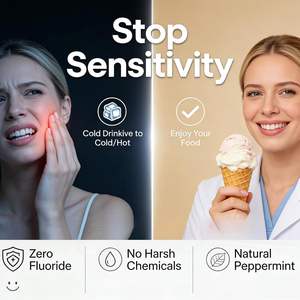 Dentifrice Nano Hydroxyapatite 10% nHAP Sans Fluorure Réparation de l'Émail Blanchissant pour Fumeurs Anti-Taches Menthe Fraîche 120g - Product Image 4