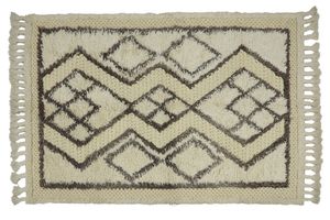 พรมลายดอกไม้สไตล์โบฮีเมียนถักทำจากผ้าขนสัตว์หนาขนาด50x80ซม. - Product Image 6