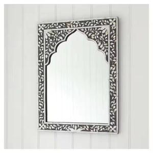 Espejo de pared hecho a mano decorativo azul moderno con diseño de incrustaciones de hueso marco más nuevo para baño decoración del hogar por Crescent Crafts - Product Image 4
