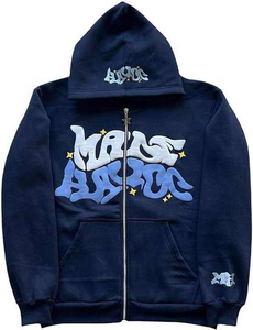 Haute qualité lourd sur taille 100% coton à capuche thermique pleine fermeture éclair privé personnalisé imprimé hommes femmes pull hiver - Product Image 4