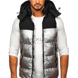 Gilet léger personnalisé, veste chaude sans manches compressible à bulles, gilet d'hiver en duvet de canard pour hommes de grande taille, gilet bouffant pour hommes, OEM - Product Image 2