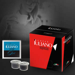 Capsules d'expresso décaféinées, lot de 100, torréfaction moyenne, mélange Arabica & Robusta, goût doux et sucré, certifié Halal, Caffe Iuliano - Product Image 2