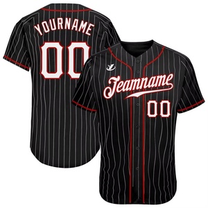 Camiseta de Béisbol Personalizada para Hombre, a Rayas Negras y Verde Azulado, Sublimada, con Botones, Manga Corta, Uniforme de Equipo, Cuello de Béisbol de Poliéster - Product Image 5