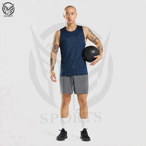 Débardeur de sport en coton personnalisé avec logo, pour la course à pied, la musculation, le fitness, la salle de sport, pour hommes - Product Image 2