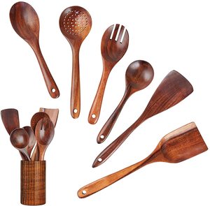 Hot Selling <b>Set</b> of 6 Handmade Wooden <b>Reusable</b> Flatware Spoons Eco-Friendly and Sustainable for Back to School - Product Image 3