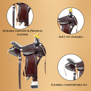 Silla de Montar Western Pleasure Trail para Caballo, Color Personalizado |   Diseño en Cuero Hecho a Mano |   Experiencia de Conducción Suave y Confortable |   2026 - Product Image 4