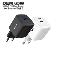 En İyi Dizüstü Bilgisayar Telefon 65w 18w Şarj Cihazı Usb c USB-A Mobil Şarj Adaptörü Taşınabilir Hızlı Şarj Cihazı CB CE ROHS KC PD Şarj Cihazı 65w ile
