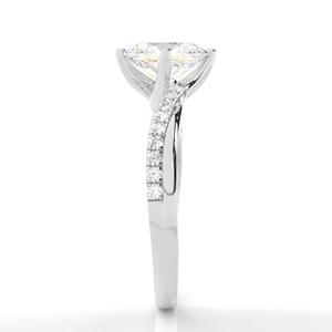 Bague en diamant de culture, or blanc 18 carats, 0,02 carat, taille brillant, clarté EF VS, petite étincelle, ethnique, empilable, pour femme, 26 pierres - Product Image 3