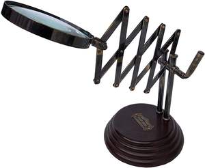 Loupe de bureau vintage en laiton de style nautique avec chaîne, loupe de table classique - Product Image 3