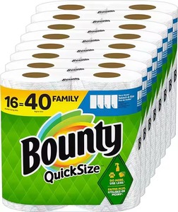 Serviettes en papier blanches Bounty taille rapide 12 rouleaux familiaux = 30 papiers hygiéniques réguliers - Product Image 2