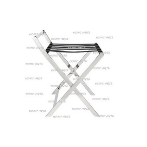 Porte-bagages pliable en acier inoxydable poli or personnalisé, design élégant, forme admirable pour les chambres d'hôtel, utilisation en extérieur - Product Image 2