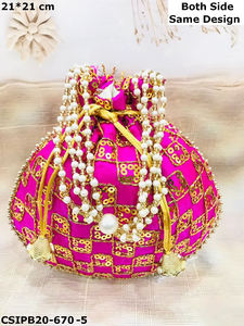 Handmade Indian Fabric Embroidered Evening <b>Bag</b> Sophisticated Potli Batua <b>Clutch</b> <b>for</b> <b>Weddings</b> Parties and Return Gifts! - Product Image 5