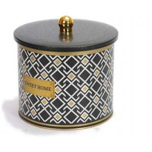 ที่เก็บอาหาร3.5L แบบไร้รอยต่อดีไซน์แบบที่จับกระป๋องโลหะพื้นหลังสีดำขนาด175x155มม. มีเส้นรูปทรงเรขาคณิต - Product Image 2