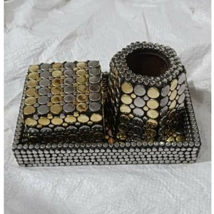 Bakhoor de madera y metal de estilo árabe, quemador de incienso para decoración del hogar con caja y bandeja, quemador de metal, juego de Mubakhar de proveedor indio - Product Image 6