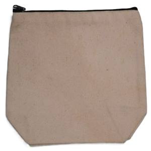 Bolsa de regalo de lona de algodón natural reciclado con logotipo personalizado impreso, bolsa con cremallera dorada para cosméticos ecológicos, bolsa con cremallera personalizable - Product Image 4