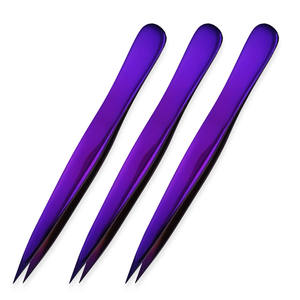 Pince à sourcils à pointe de qualité supérieure en acier inoxydable pince à sourcils classique conception plane pince à épiler pointue poignée antidérapante - Product Image 2