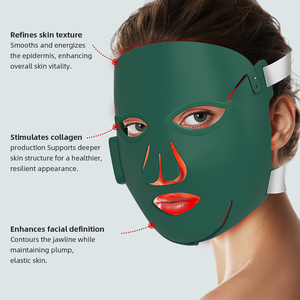 <span class=keywords><strong>Masque</strong></span> de luminothérapie <span class=keywords><strong>LED</strong></span> infrarouge flexible sans fil rechargeable Redfy pour le traitement de la peau du visage, appareil de beauté facial en silicone - Product Image 3